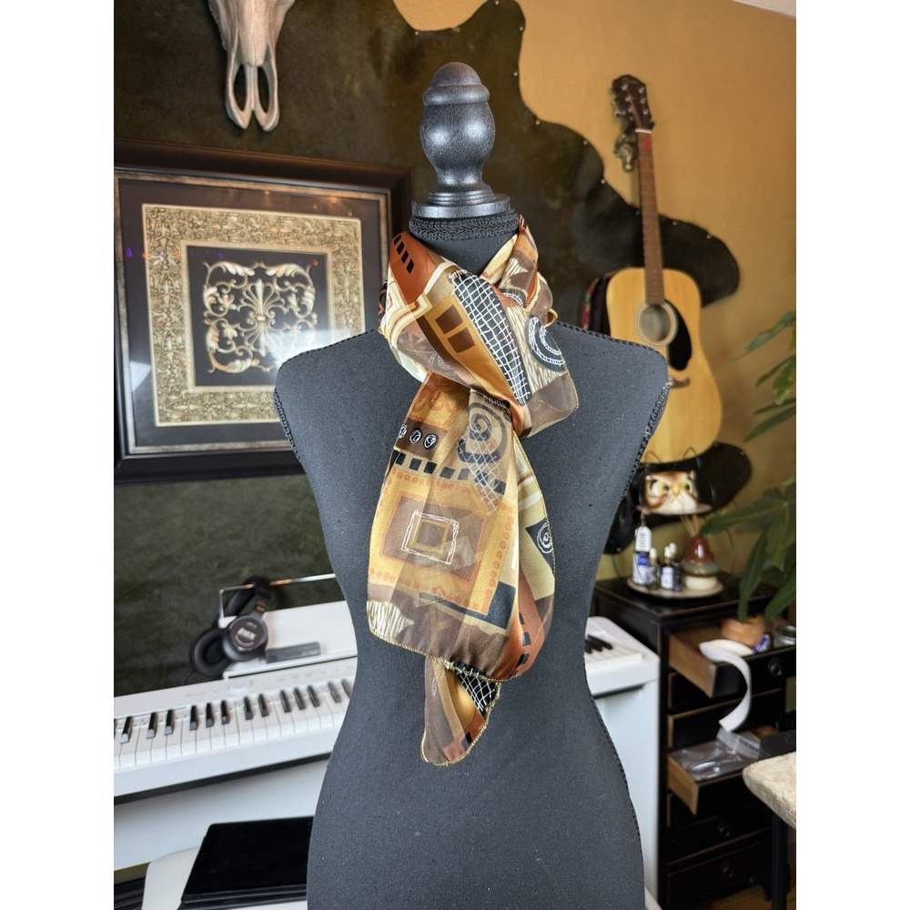 Beautiful Sheer Scarf with Metallic Sheen Made in Korea 13" x 60" stitched edges
